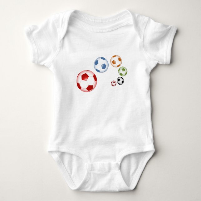 foot balls baby bodysuit (Front)