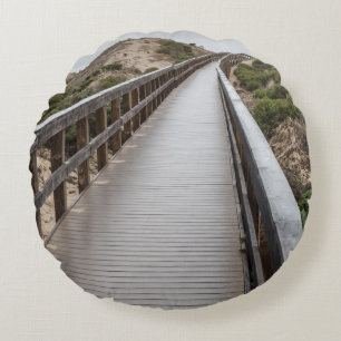 Foot Bridge at Oso Flaco Lake State Park Round Cushion