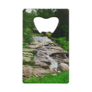 Foot Bridge Over Rocky Stream Waterfalls Abstract