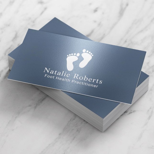 Foot Care Massage Therapy Modern Dusty Blue Business Card (Creator Uploaded)
