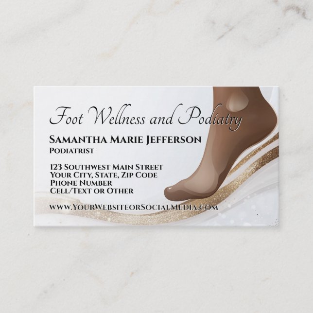Foot Care Podiatrist Reflexology Therapist Feet Business Card (Front)
