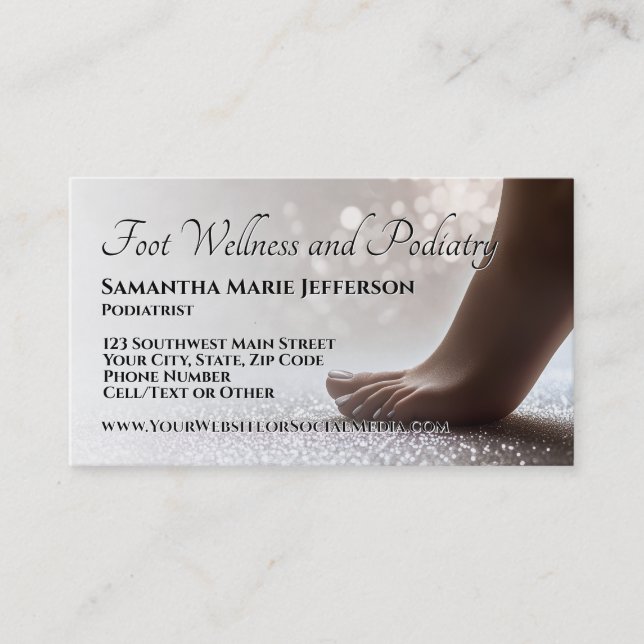Foot Care Podiatrist Reflexology Therapist Feet Business Card (Front)