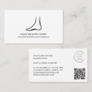 Foot Care Podiatry Practioner Doctor logo qr code Business Card