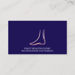 Foot Care Podiatry Practioner Doctor Navy Pink Business Card