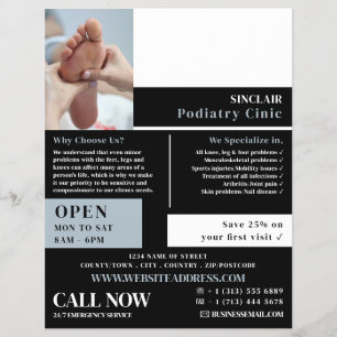 Foot Care Portrait, Podiatry Clinic, Podiatrist Flyer