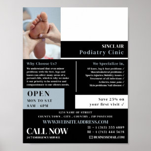 Foot Care Portrait, Podiatry Clinic, Podiatrist Poster