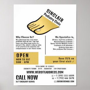 Foot Design, Podiatry Clinic, Podiatrist Poster