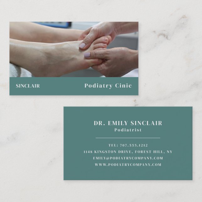Foot Exam Portrait, Podiatry Clinic, Podiatrist Business Card (Front/Back)