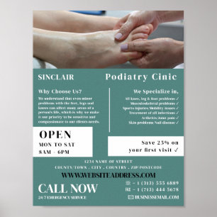 Foot Exam Portrait, Podiatry Clinic, Podiatrist Poster