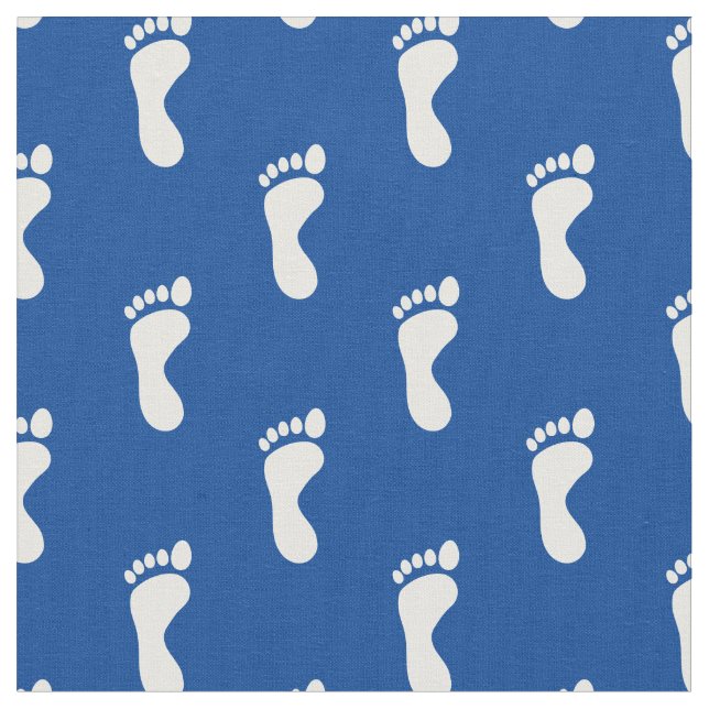 Foot Feet Footprints Blue White Fabric (Close Up)