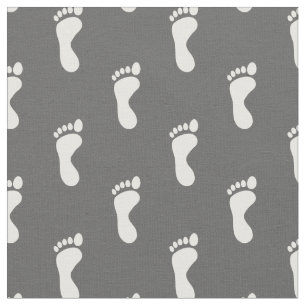 Foot Feet Footprints Grey White Fabric