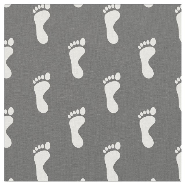 Foot Feet Footprints Grey White Fabric (Close Up)
