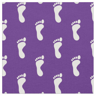Foot Feet Footprints Purple White Fabric