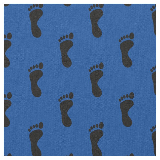 Foot Feet Footprints Teal Blue Fabric (Close Up)