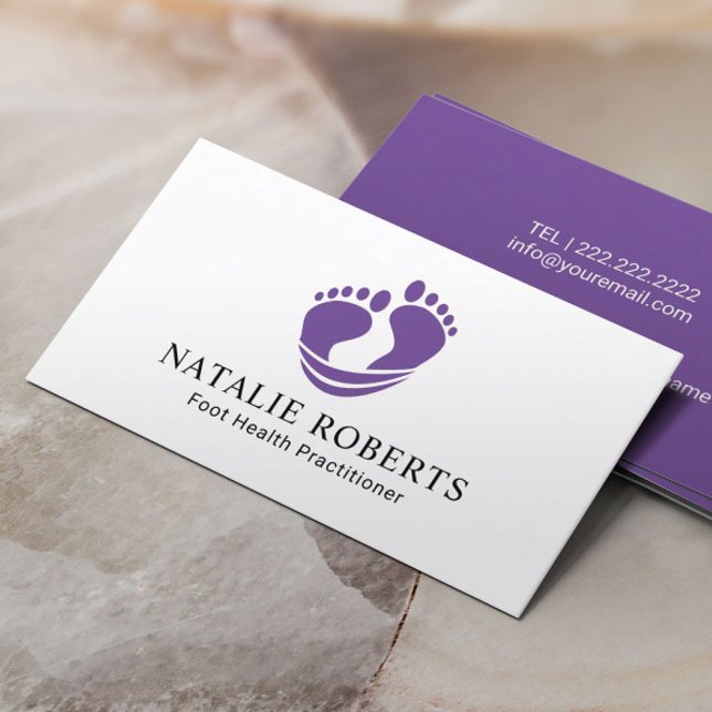 Foot Healthcare Practitioner Massage Spa Purple Business Card (Creator Uploaded)