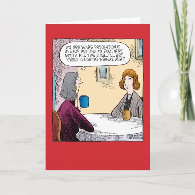 Foot In Mouth New Year Joke Card (Front)