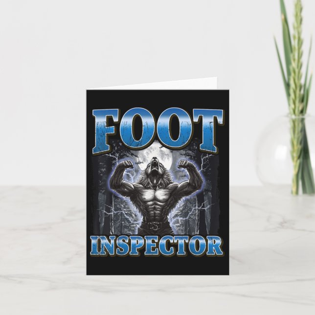 Foot Inspector Funny Werewolf Meme  Card (Front)