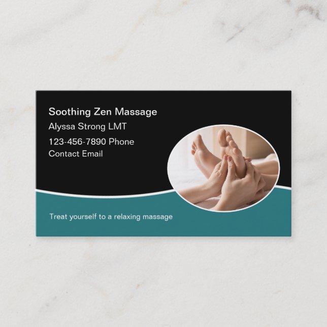 Foot Massage Therapist Business Cards (Front)