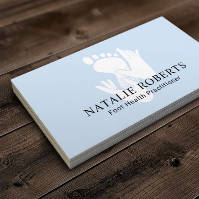 Foot Massage Therapist Podiatrist Baby Blue Spa Business Card (Creator Uploaded)
