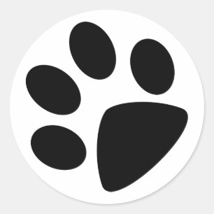 Foot print black & white colours classic round sticker