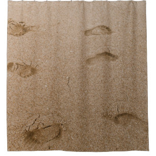 Foot print seashore shower curtain