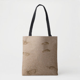 Foot print seashore tote bag