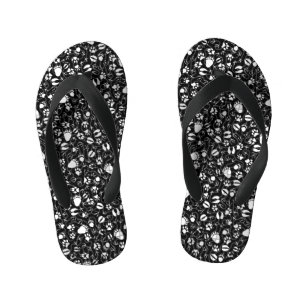 Foot prints 01.b. Black BG Kid's Thongs
