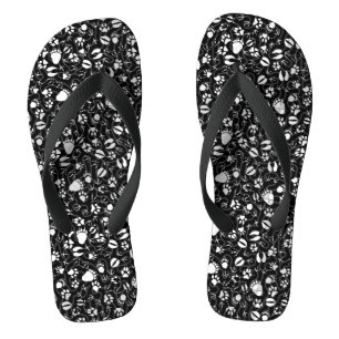Foot prints 01.b. Black BG Thongs