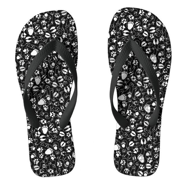 Foot prints 01.b. Black BG Thongs (Footbed)