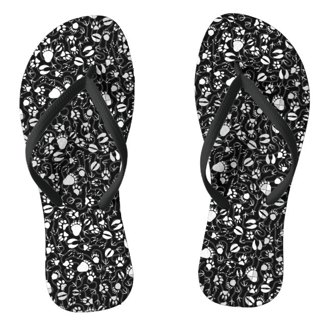 Foot prints 01.b. Black BG Thongs (Footbed)