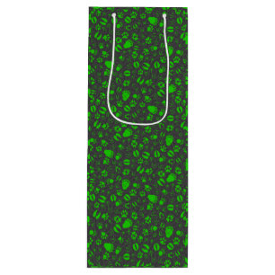 Foot prints 01.b.green DGrey BG Wine Gift Bag