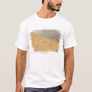 Foot prints in Sand with Wave T-Shirt