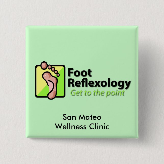 Foot Reflexology 15 Cm Square Badge (Front)