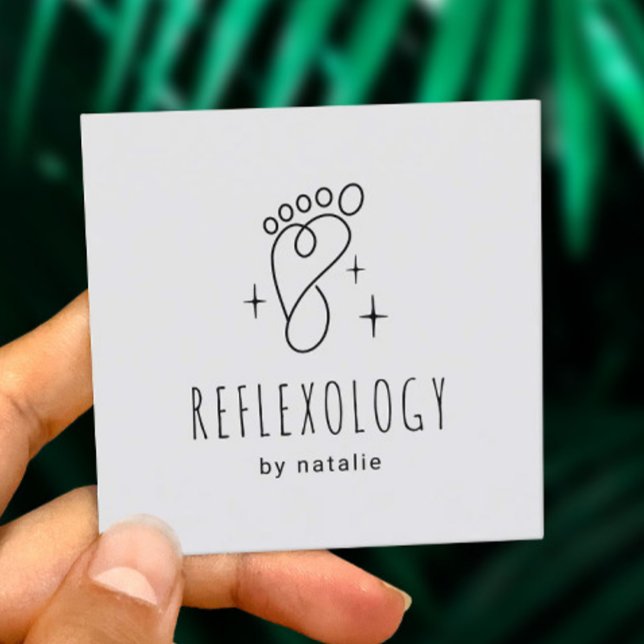 Foot Reflexology Podiatrist Cute Foot SPA Square Business Card (Creator Uploaded)