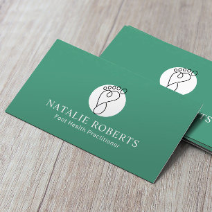 Foot SPA Reflexology Podiatrist Green Massage Business Card