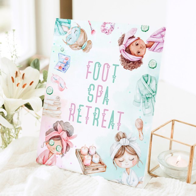 Foot Spa Retreat Spa party kids Birthday Pedestal Sign (Creator Uploaded)