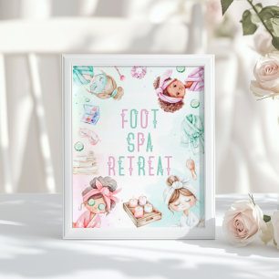 Foot Spa Retreat Spa party kids Birthday Poster