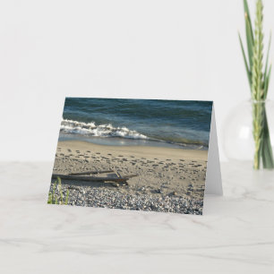 foot steps in the sand card