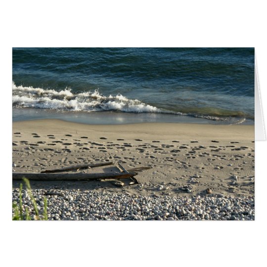 foot steps in the sand card