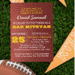 Footbal Gold Bar Mitzvah Invitation<br><div class="desc">These casual chic invitations are perfect for any sporty Bar Mitzvah celebration. Each line of text is fully customisable to say just what you want!</div>