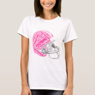 Footbal Helmet T-Shirt WORD Terms PINK