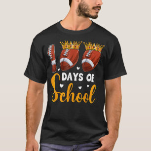 Football 100 Days Of School Happy 100th Day Teache T-Shirt