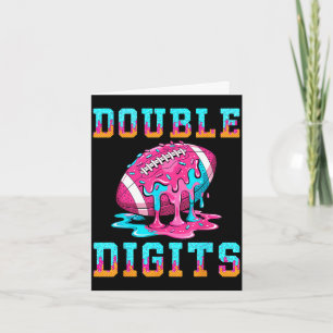 Football 10th birthday shirt double digits ice card