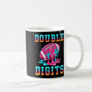 Football 10th Birthday Shirt Double Digits Ice Coffee Mug