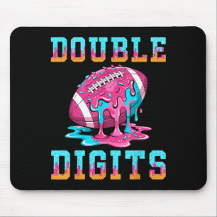 Football 10th Birthday Shirt Double Digits Ice Mouse Pad