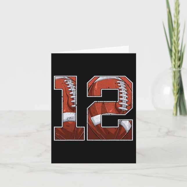 Football 12th Birthday Boy Twelve 12 Years Old Bda Card (Front)