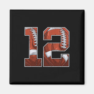 Football 12th Birthday Boy Twelve 12 Years Old Bda Magnet