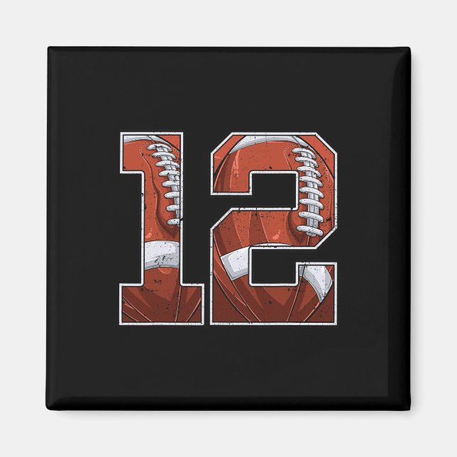 Football 12th Birthday Boy Twelve 12 Years Old Bda Magnet (Front)