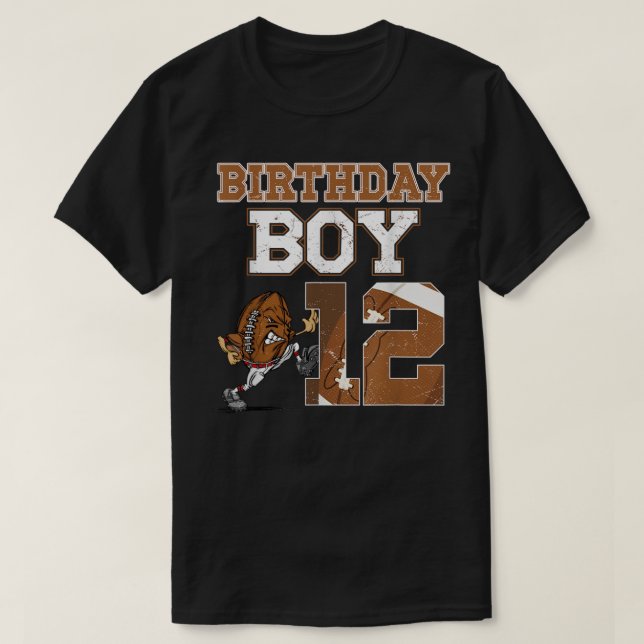Football 12th Birthday Party Decorations For Boys  T-Shirt (Design Front)