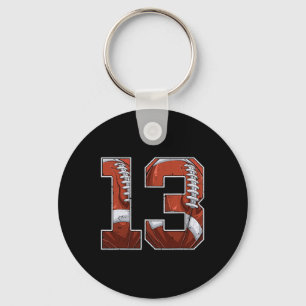 Football 13th Birthday Boy Thirteen 13 Years Old B Key Ring